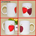 Yiwu Factory Heat Transfer Printing Heart Shape Sublimation Ceramic Magic Mug